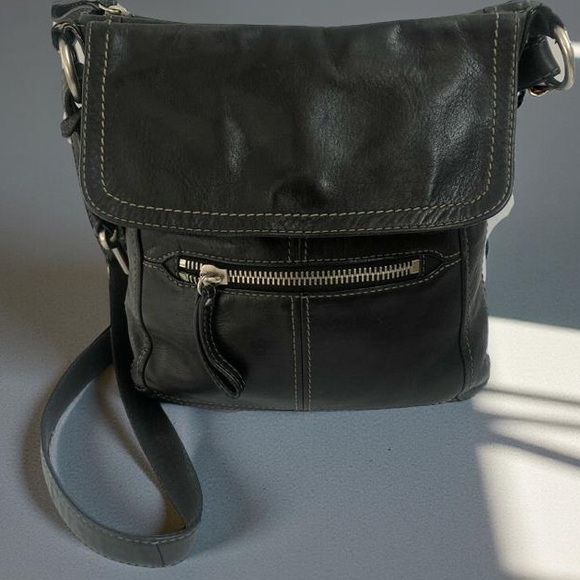 Fossil Hanover Y2K Soft Black Leather Messenger Bag - Picture 1 of 11